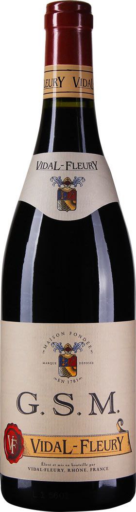 Вино Vidal-Fleury. GSM (ДжіСМ) 2021 чер 0,75л 13%